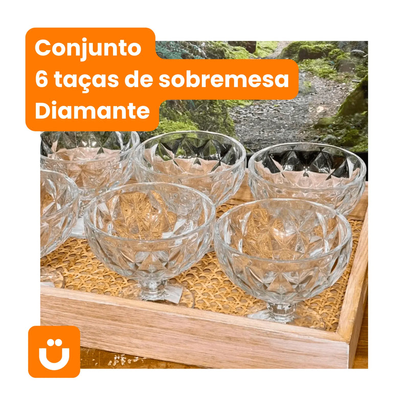 Conjunto 6 Taças de Sobremesa Diamante Tioeasy™