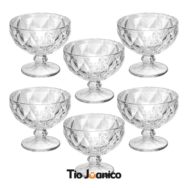 Conjunto 6 Taças de Sobremesa Diamante Tioeasy™