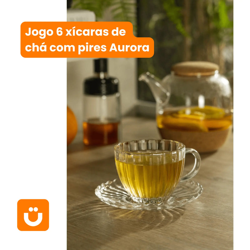 Jogo de Xícaras de Chá Aurora Tioeasy™ – 12 peças